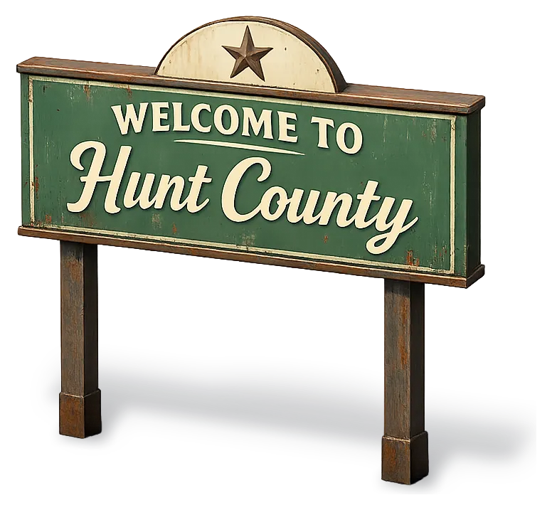Welcome to Hunt County, Texas — DFW Well Service provides water well drilling and pump repair across Hunt County