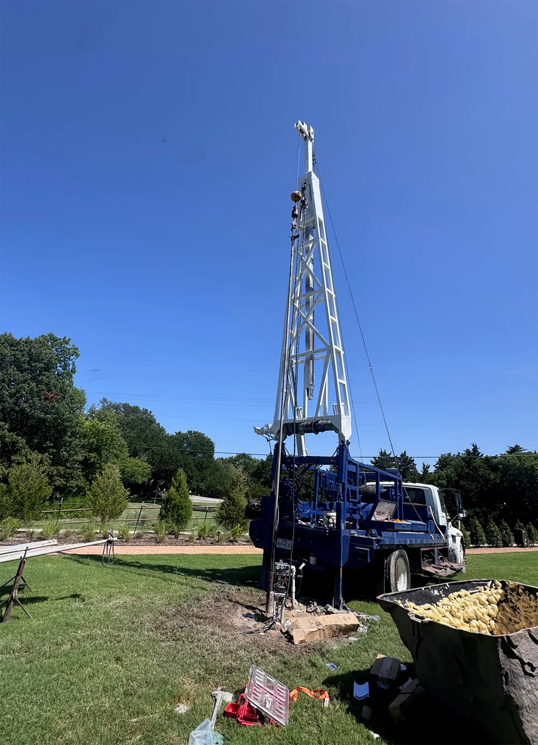 Drilling a residential water well on a rural North Texas property