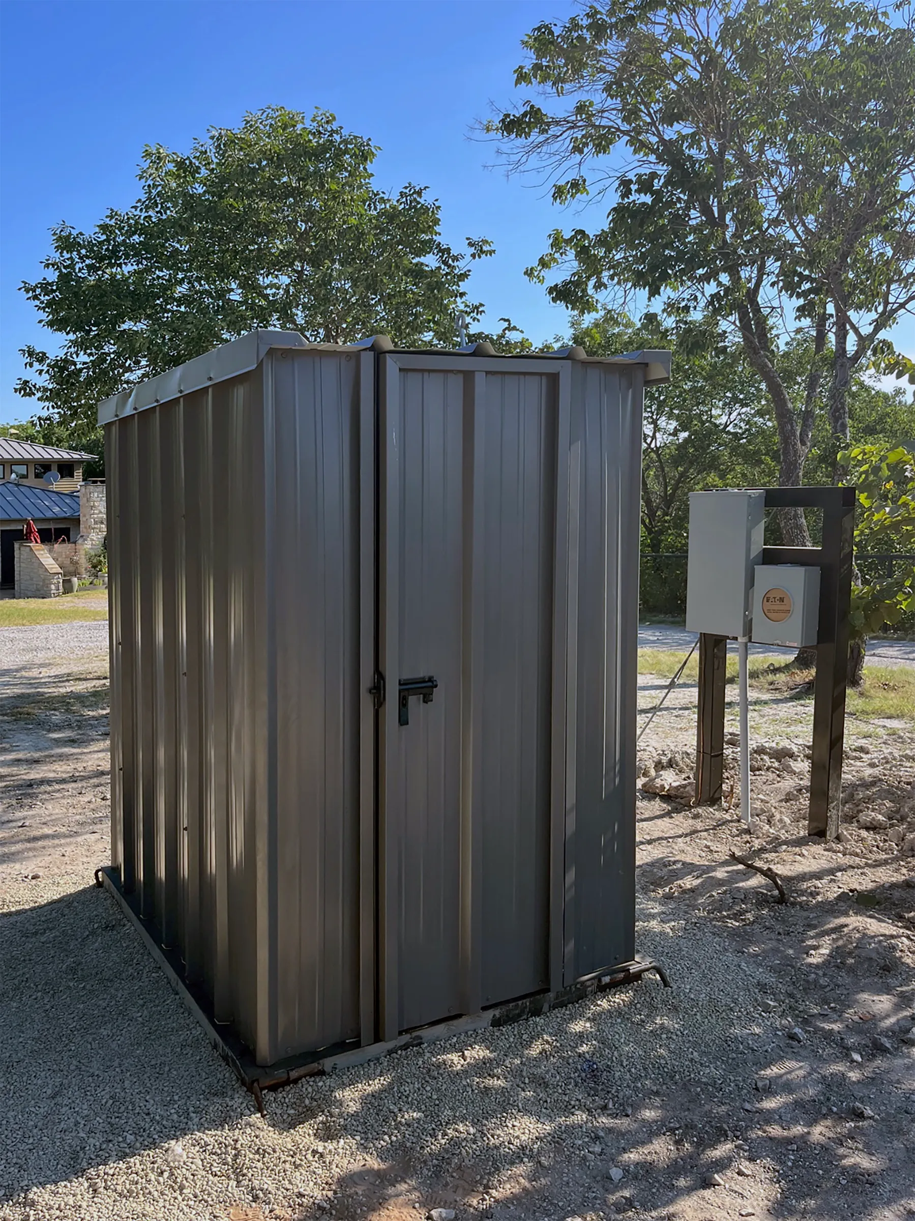Weatherproof well house enclosure built by DFW Well Service